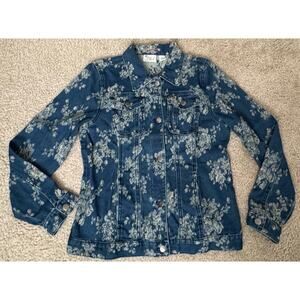 Women With Control My Wonder Denim Jacket Jacquard Floral Collection Size Small